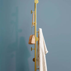 Modern Gold and Black Freestanding Coat Rack with Faux Marble Base