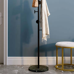 Modern Gold and Black Freestanding Coat Rack with Faux Marble Base