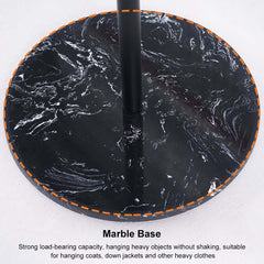 Modern Gold and Black Freestanding Coat Rack with Faux Marble Base