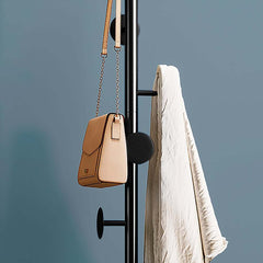 Modern Gold and Black Freestanding Coat Rack with Faux Marble Base