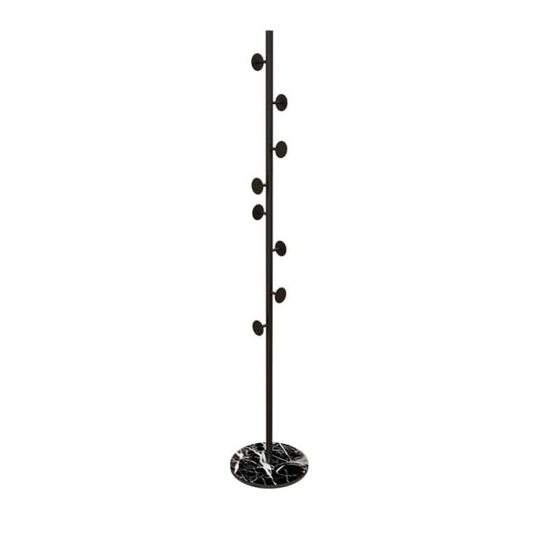 Modern Gold and Black Freestanding Coat Rack with Faux Marble Base