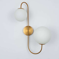 Modern Gold Armed Sconce with White Glass Shade for Ambient Lighting