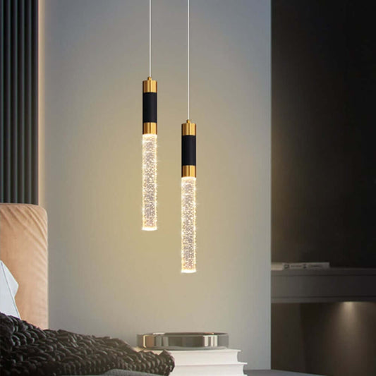 Modern Gold & Black Bubble Acrylic Pendant Light - Unique 1-Light Fixture Main Product Image