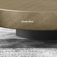 Modern Gold & Black Round Nesting Coffee Tables Set