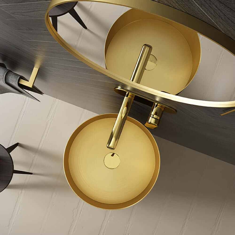 Modern Gold & Black Stainless Steel Freestanding Pedestal Sink