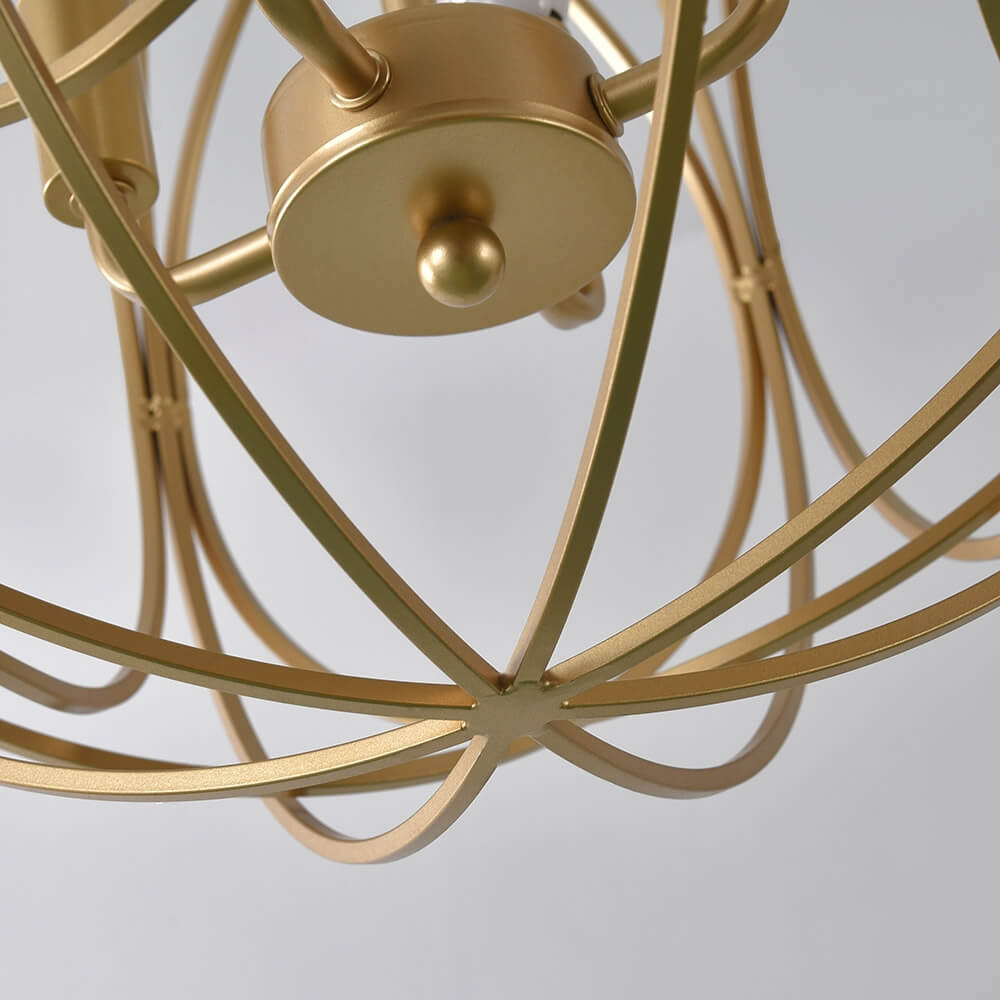 Modern Gold Candle-Style Chandelier with Adjustable Height