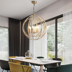 Modern Gold Candle-Style Chandelier with Adjustable Height