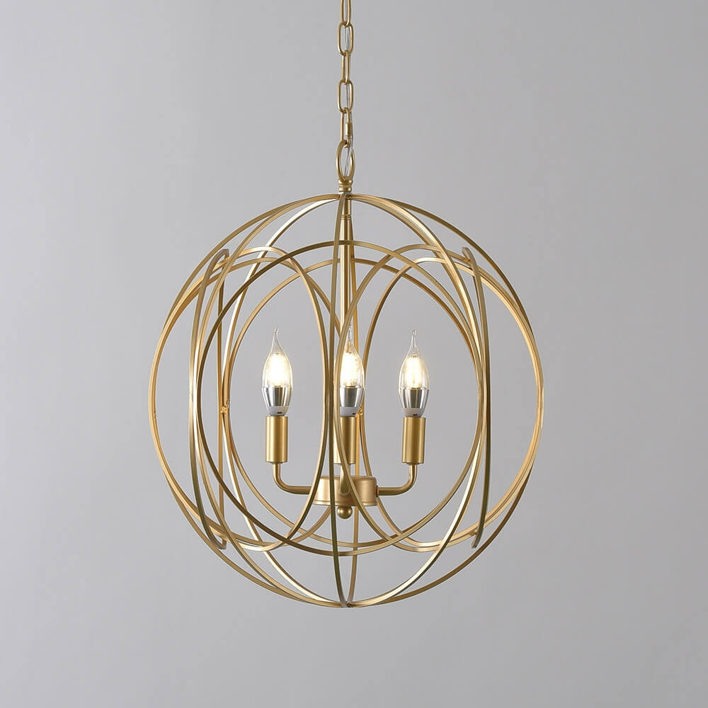 Modern Gold Candle-Style Chandelier with Adjustable Height