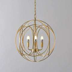 Modern Gold Candle-Style Chandelier with Adjustable Height