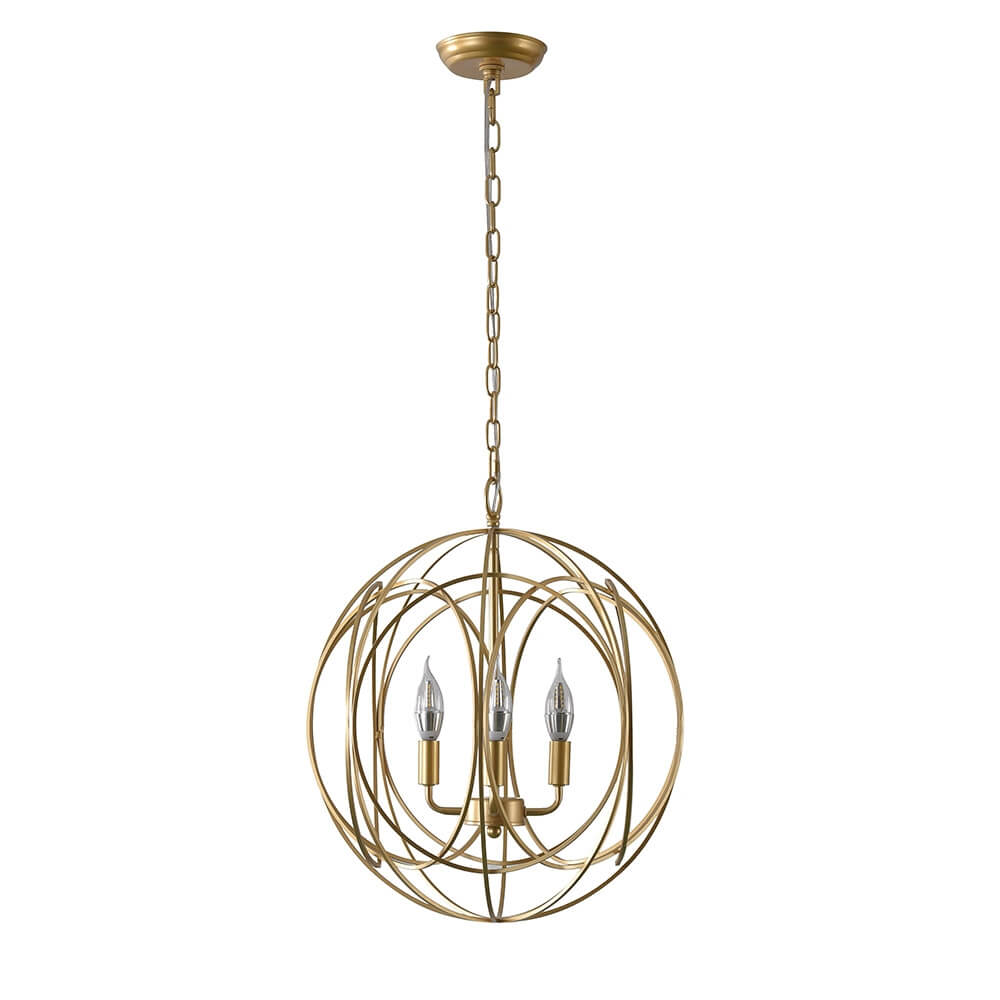 Modern Gold Candle-Style Chandelier with Adjustable Height