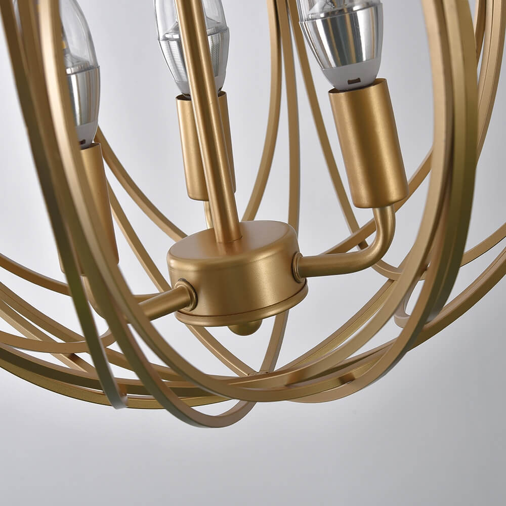 Modern Gold Candle-Style Chandelier with Adjustable Height