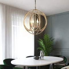 Modern Gold Candle-Style Chandelier with Adjustable Height