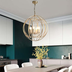 Modern Gold Candle-Style Chandelier with Adjustable Height
