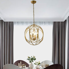 Modern Gold Candle-Style Chandelier with Adjustable Height Main Product Image