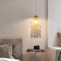 Modern Gold Crystal Pendant Chandelier with Adjustable Height