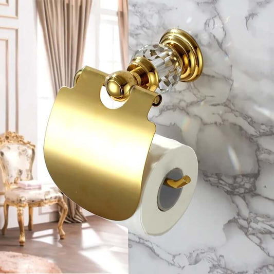 Modern Gold Crystal Toilet Paper Holder - Charles Collection Main Product Image