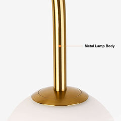 Modern Gold Faux Marble Floor Lamp with Glass Shade