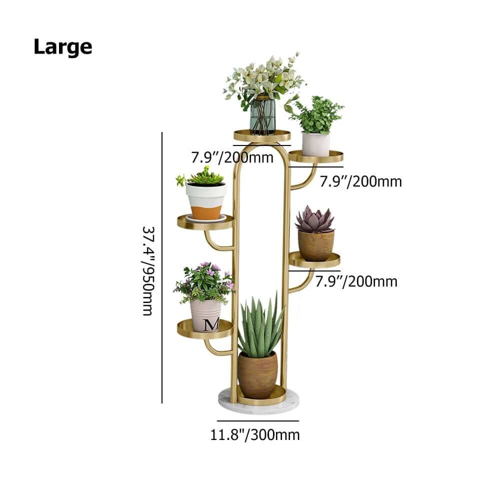 Modern Gold Faux Marble Multi-Tiered Plant Stand Set Dimensions