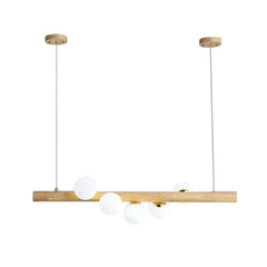 Modern Gold Metal and Glass 7-Light Adjustable Height Ceiling Fixture