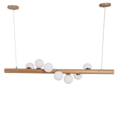 Modern Gold Metal and Glass 7-Light Adjustable Height Ceiling Fixture