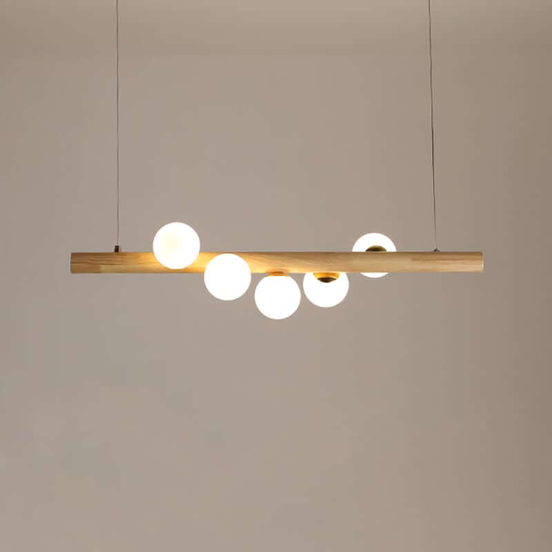 Modern Gold Metal and Glass 7-Light Adjustable Height Ceiling Fixture