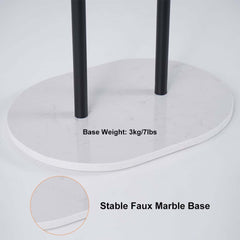 Modern Gold Metal Coat Rack with Faux Marble Base and 7 Hooks