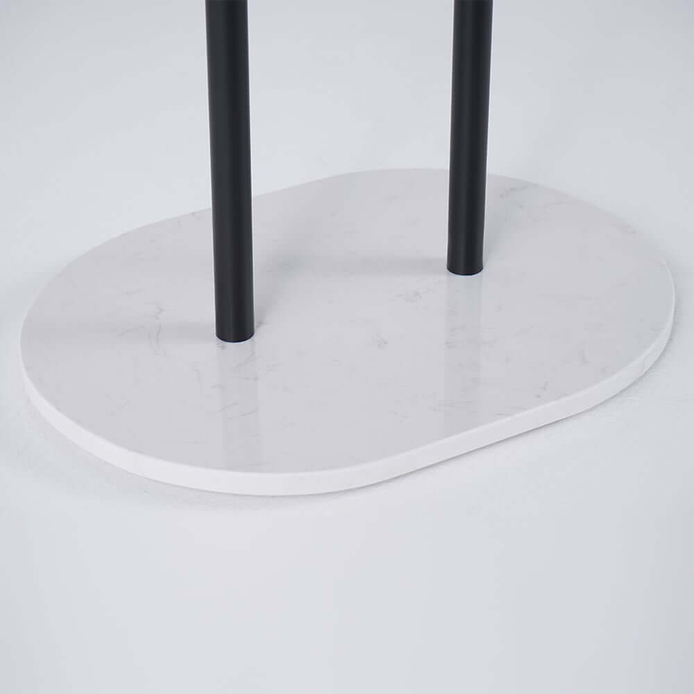 Modern Gold Metal Coat Rack with Faux Marble Base and 7 Hooks