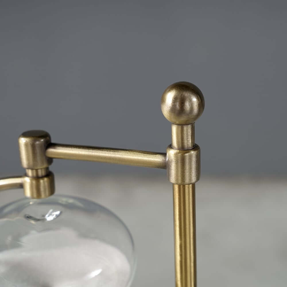 Modern Gold Metal Desk Timer Hourglass with Pen Holder