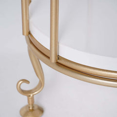 Modern Gold Metal Etagere with Solid Wood Shelves - 3-Tier Ladder Shelf