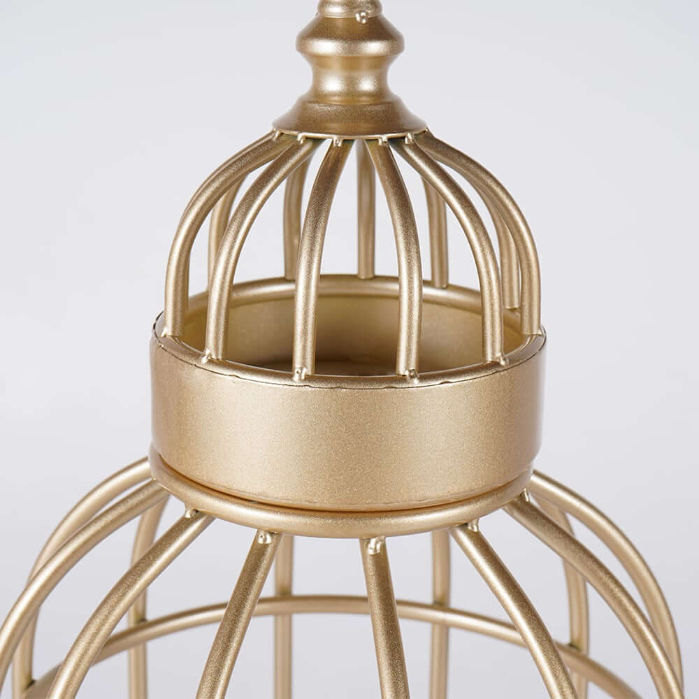 Modern Gold Metal Etagere with Solid Wood Shelves - 3-Tier Ladder Shelf