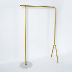 Modern Gold Metal Garment Rack with Marble Base