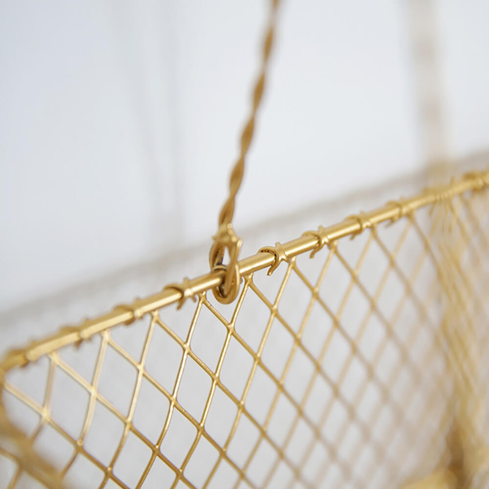 Modern Gold Metal Magazine Rack with Handle for Stylish Organization