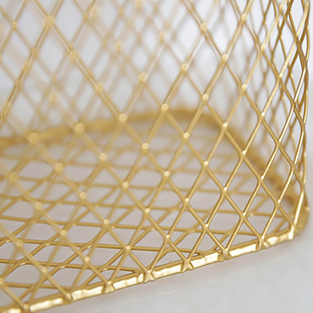 Modern Gold Metal Magazine Rack with Handle for Stylish Organization