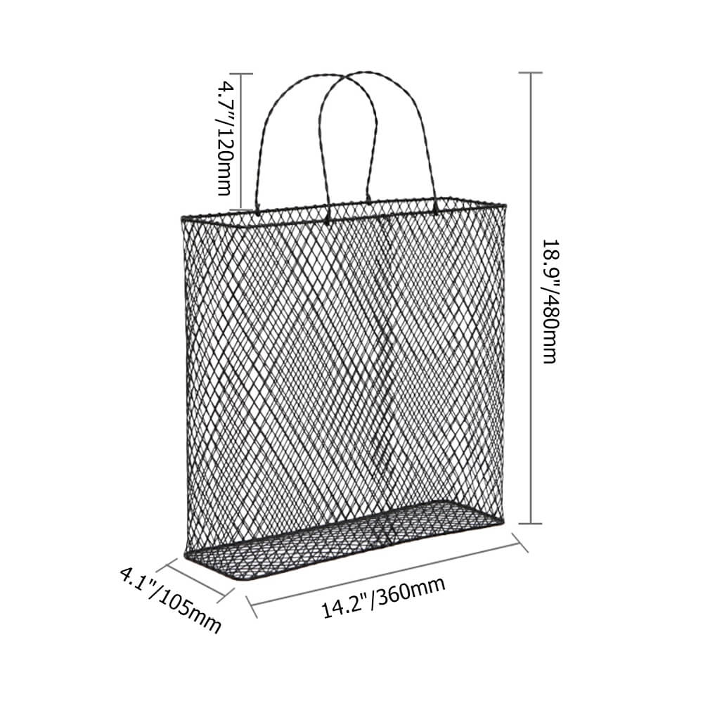 Modern Gold Metal Magazine Rack with Handle for Stylish Organization