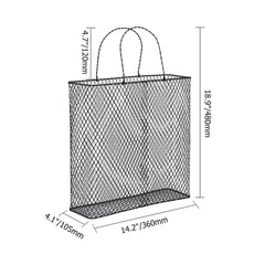 Modern Gold Metal Magazine Rack with Handle for Stylish Organization