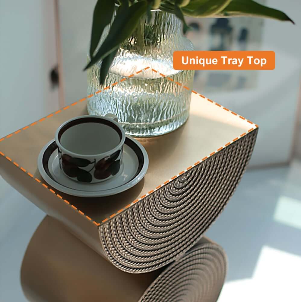 Modern Gold Metal Pedestal Side Table With Sculptural Design