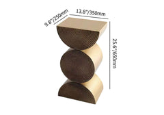 Modern Gold Metal Pedestal Side Table With Sculptural Design Dimensions