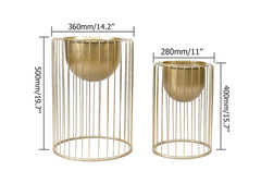Modern Gold Metal Plant Stand with Pedestal Design Dimensions