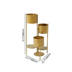 Modern Gold Metal Round Plant Stand with 3-Tier Design Dimensions