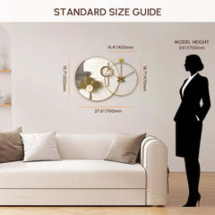 Modern Gold Metal Wall Clock with Artistic Round Design