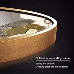 Modern Gold Metal Wall Clock with Artistic Round Design