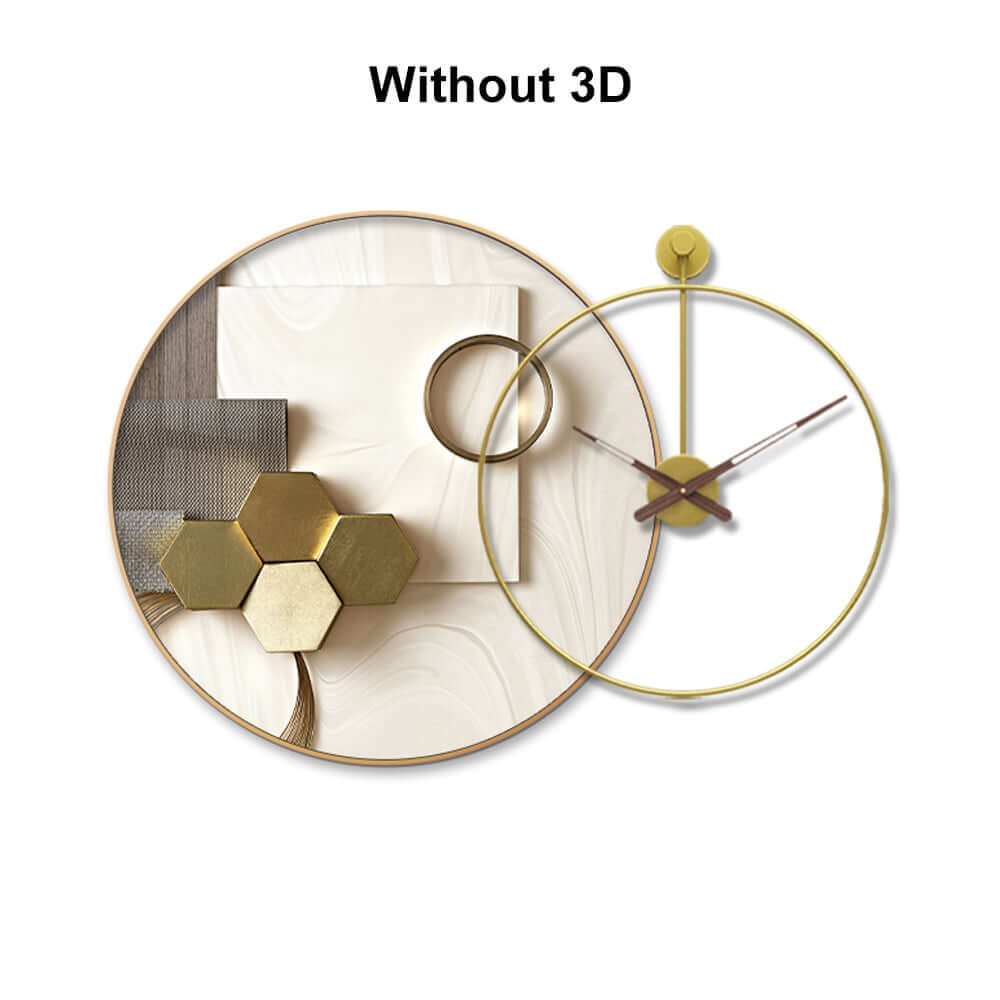 Modern Gold Metal Wall Clock with Artistic Round Design