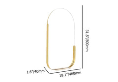 Modern Gold Metal Wall Mirror with Storage Shelf Dimensions