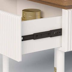 Modern Gold Rectangular Nightstand With Drawer