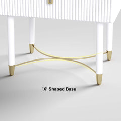 Modern Gold Rectangular Nightstand With Drawer