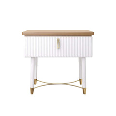 Modern Gold Rectangular Nightstand With Drawer