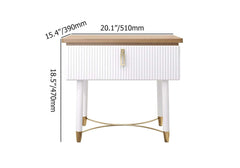 Modern Gold Rectangular Nightstand With Drawer Dimensions