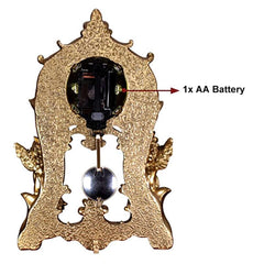 Modern Gold Resin Mantel & Tabletop Clock with Silent Operation