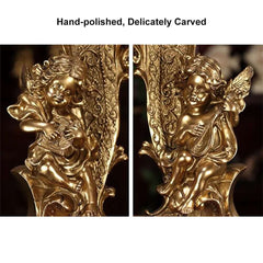 Modern Gold Resin Mantel & Tabletop Clock with Silent Operation