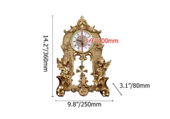 Modern Gold Resin Mantel & Tabletop Clock with Silent Operation Dimensions